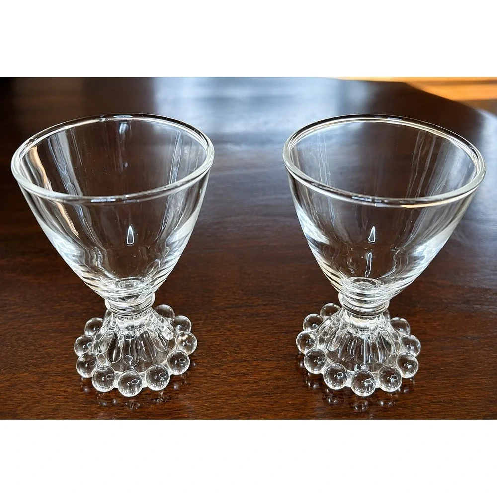 Vintage Anchor Hocking Berwick Boopie Glasses Liqueur Cordial Beaded Bubble 4